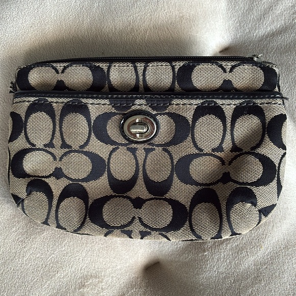 Coach Black and Tan Canvas Pouch - Picture 2 of 4